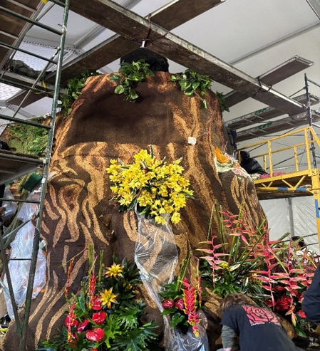Detail of the Rose Parade float foam structure showing the smooth surface profile achieved with GCMC closed cell spray foam