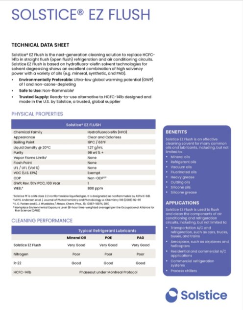 Solstice® EZ Flush Technical Data Sheet cover