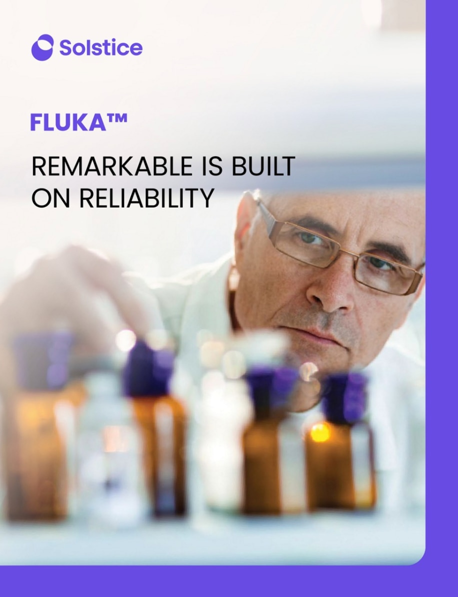 Cover of the Fluka brochure, Remarkable is Built on Reliability