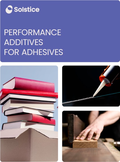 Cover of the Performance Additives for Adhesives brochure